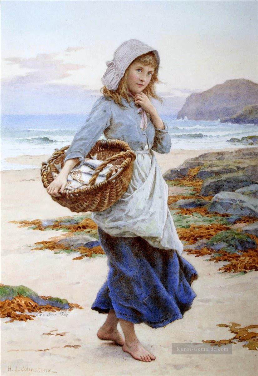 Country Girl von Henry James Johnstone britischen 01 Impressionisten Ölgemälde